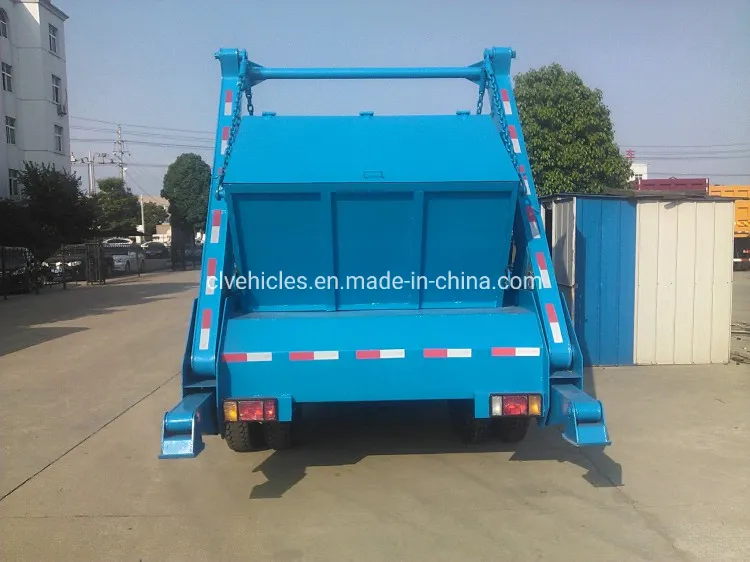 Dongfeng 140 8000L Swing Arm Garbage Truck Skip Loader Waste Garbage Truck