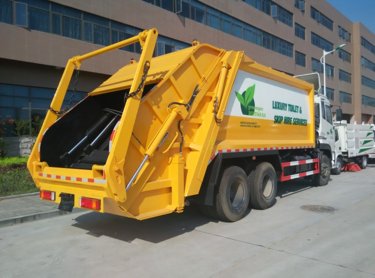 Dongfeng Tianjin 18cbm 6X4 Compactor Garbage Truck Rear Loader Compression Waste Bins Garbage Truck