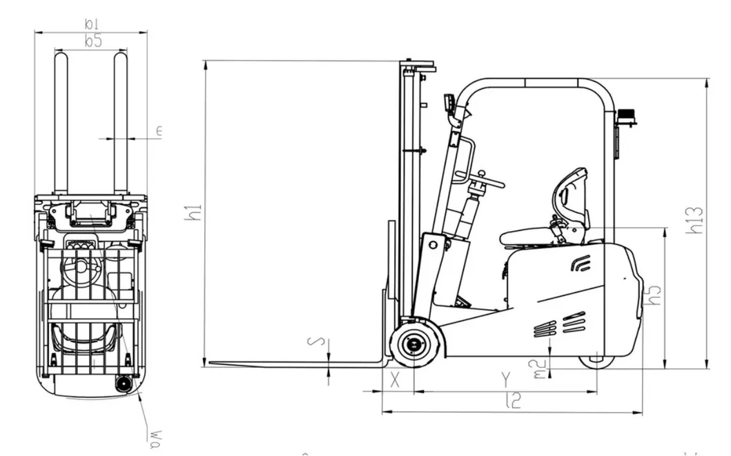 Electric Forklift Mini 3 Wheels Truck 1.5tton 1500kgs with Maintenance Free Battery Pictures & Photoselectric Forklift Mini 3 Wheels Truck 1.5tton 1500kgs Wit