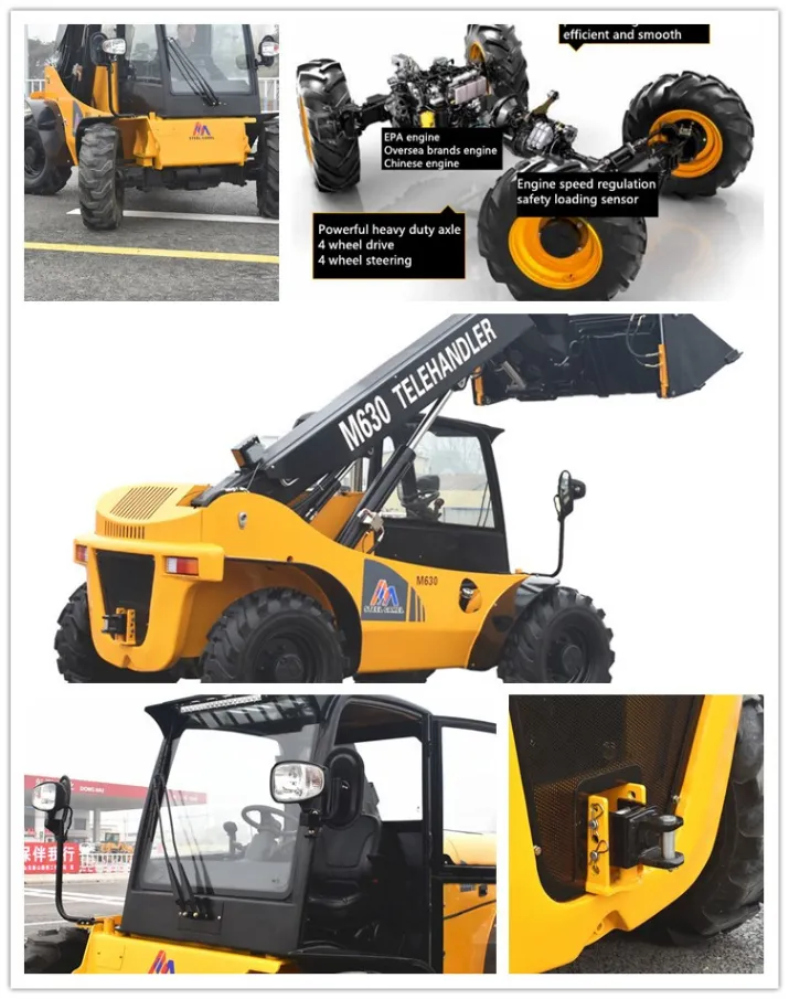 Small Farm and Agriculture Machinery Telescopic Loader Forklift 6-7m Telehandler Like Manitou Jcb