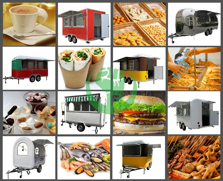 Fast Food Truck Trailer Kebab Coffee Cart for Sale