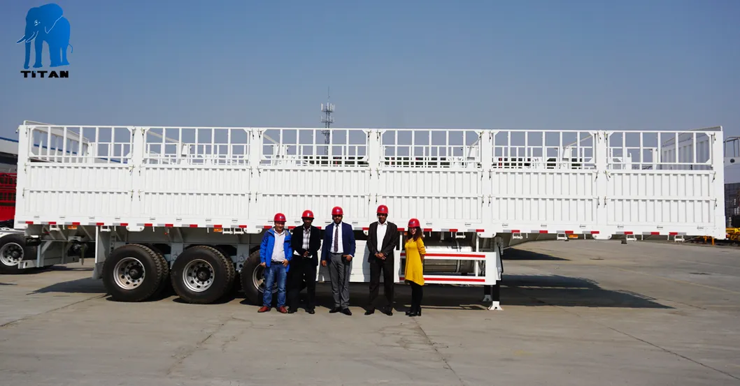 Fence Stake Trailer Animal Cattle Transport Livestock Trailer for Sale in Zambia