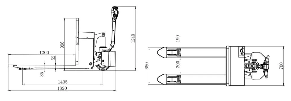 Flt20b Gp 2.5t 3.5t 115mm 205mm Walkie Type Battery Operated Pallet Truck/Jack with CE/ISO