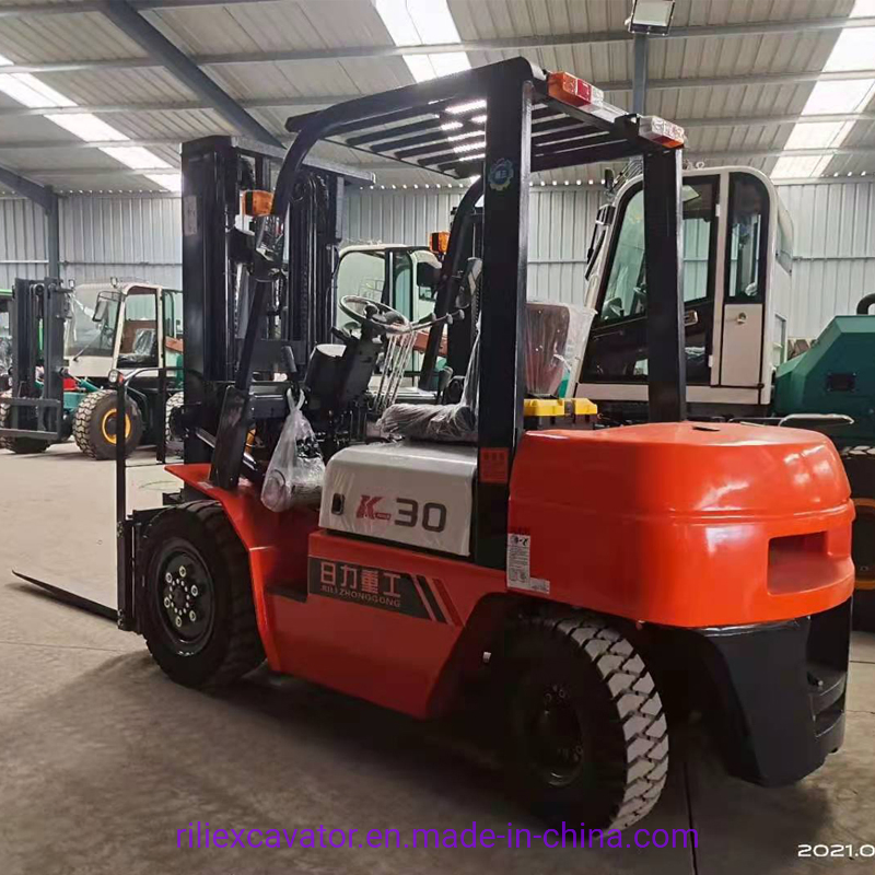 Forklift with Solid Tire Side Shift and Free Mast Famous Brand 3 Ton Diesel Forklift with Good Price
