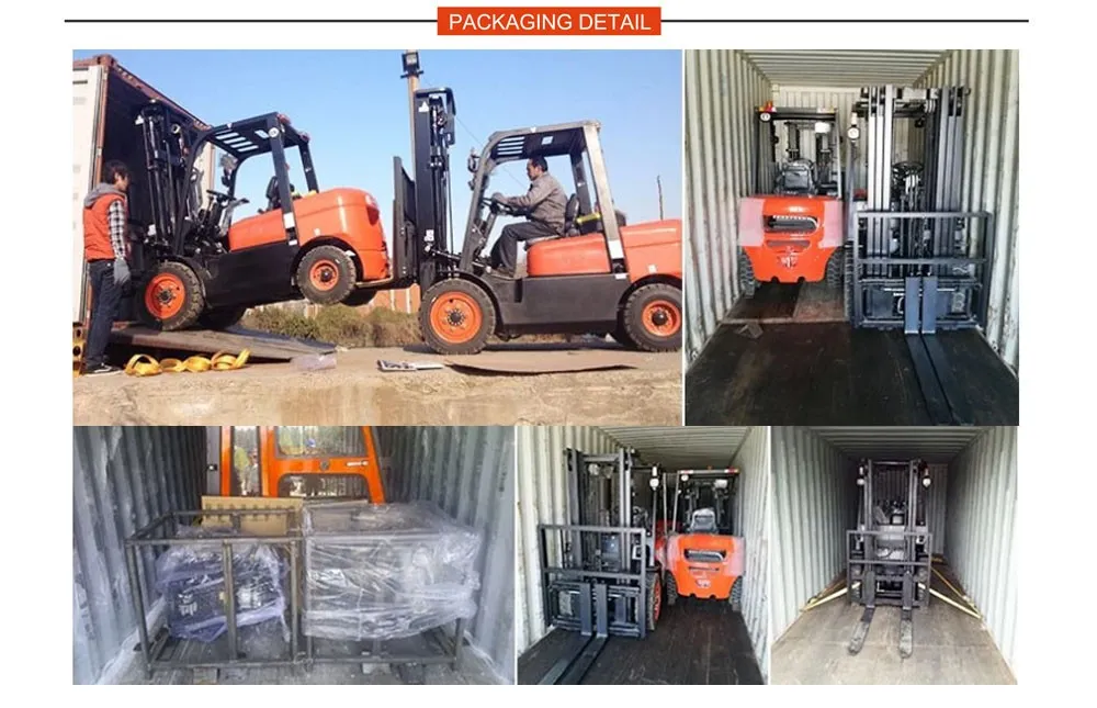 Forklift with Solid Tire Side Shift and Free Mast Famous Brand 3 Ton Diesel Forklift with Good Price