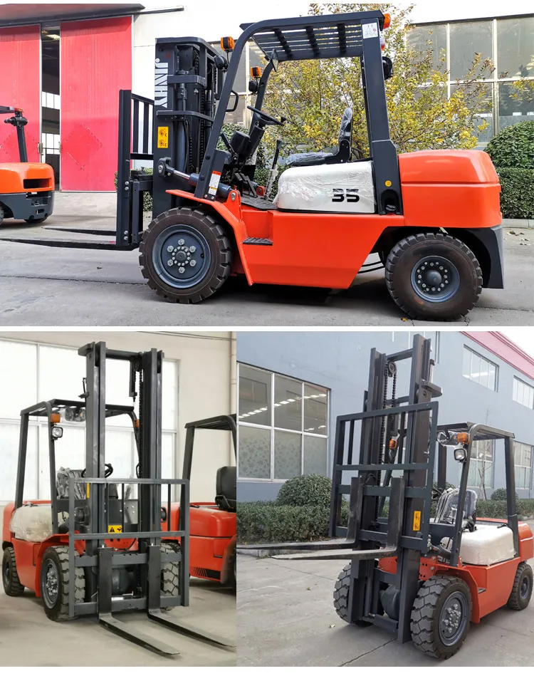 Forklift with Solid Tire Side Shift and Free Mast Famous Brand 3 Ton Diesel Forklift with Good Price