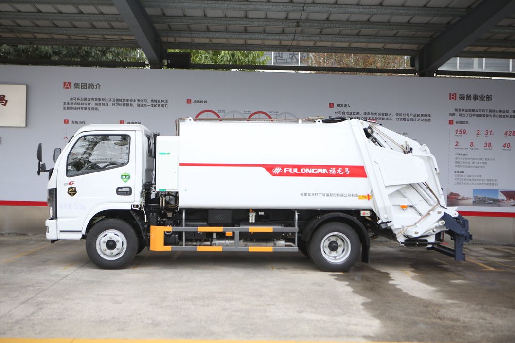 Fulongma 6.5cbm Chinese Supplier Rear Load Sanitation Garbage Truck