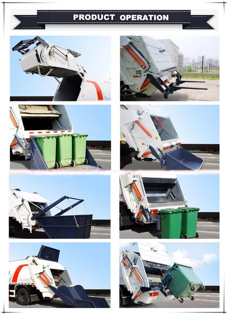 Good Quality 4X2 Dongfeng Compression 4 5 6 7 8 9 M3 Tons Cbm Garbage Truck