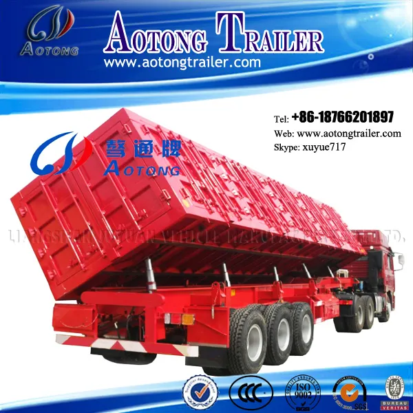 Heavy Duty 3 Axles 50 Tons Side Dump Semi Tipper Truck Trailer (LAT9404D)