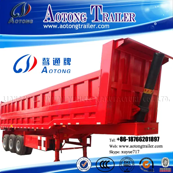 Heavy Duty 3 Axles 50 Tons Side Dump Semi Tipper Truck Trailer (LAT9404D)