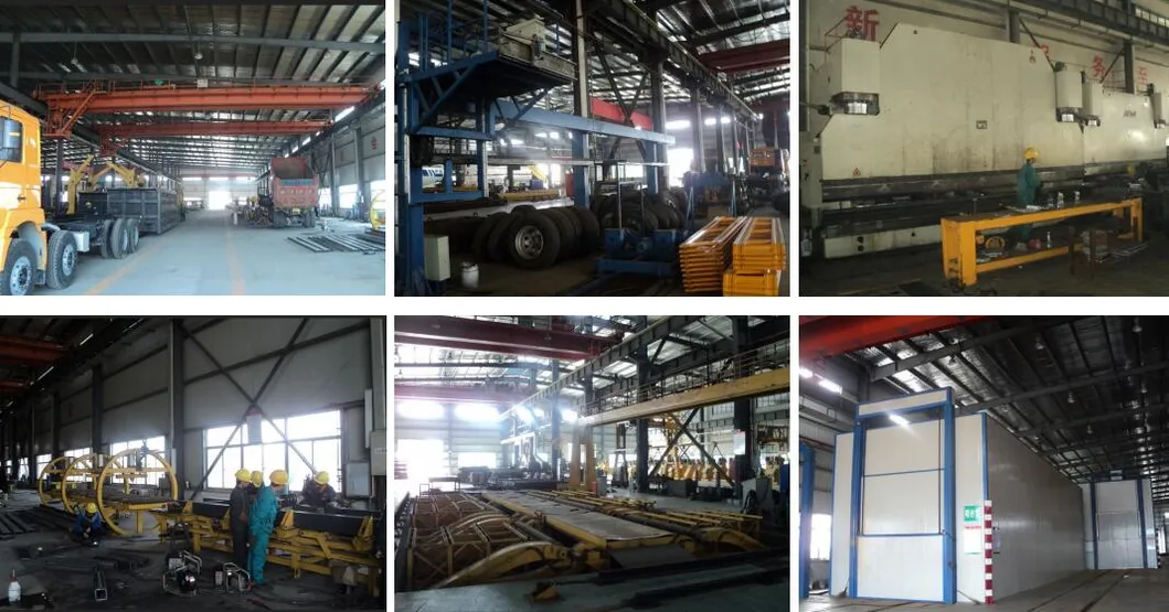 Heavy Duty 50 Ton Flatbed Containers Truck Trailer Flat Bed Tractor Trailer Sm28