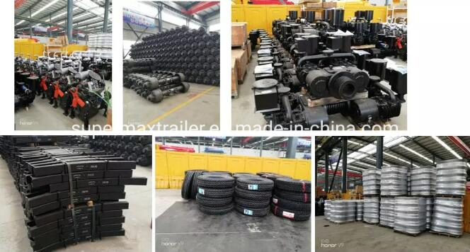 Heavy Duty 50 Ton Flatbed Containers Truck Trailer Flat Bed Tractor Trailer Sm28