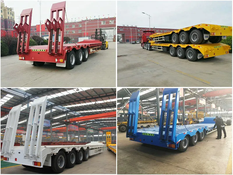Heavy Duty 80ton 3 Axles Low Bed Semi Trailer for Sale