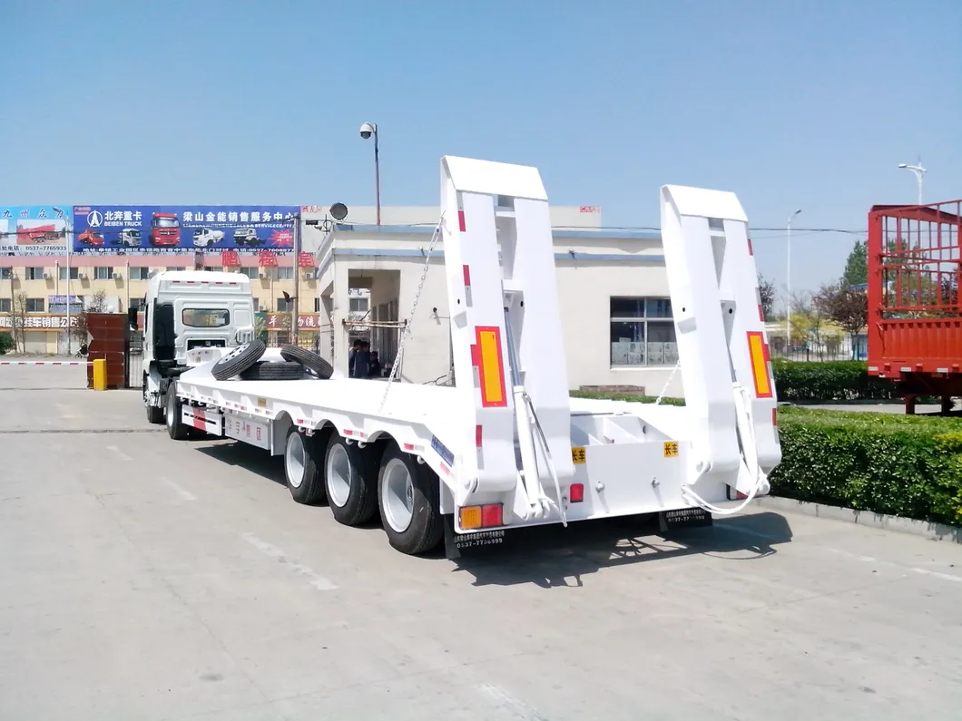 Heavy Duty Low Loader/Lowboy/Low Bed Truck Head Semi Trailer for Heavy Equipment Excavator Transport
