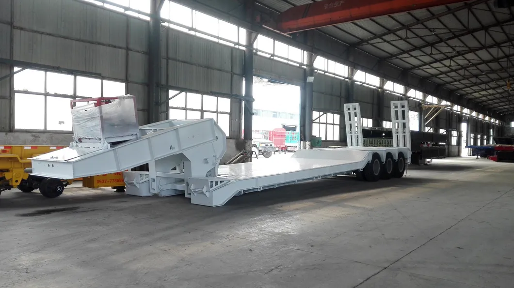 Heavy Duty Low Loader/Lowboy/Low Bed Truck Head Semi Trailer for Heavy Equipment Excavator Transport
