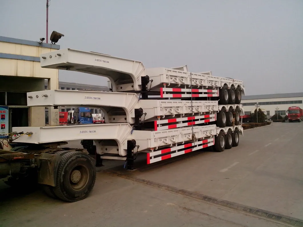 Heavy Duty Low Loader/Lowboy/Low Bed Truck Head Semi Trailer for Heavy Equipment Excavator Transport