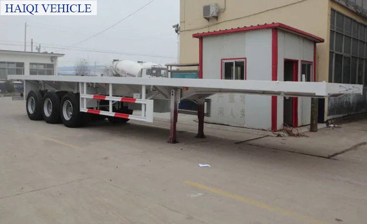 Heavy Load 40FT 3 Axle Bulk Cargo Flatdeck Truck Trailer for Goods Transportation