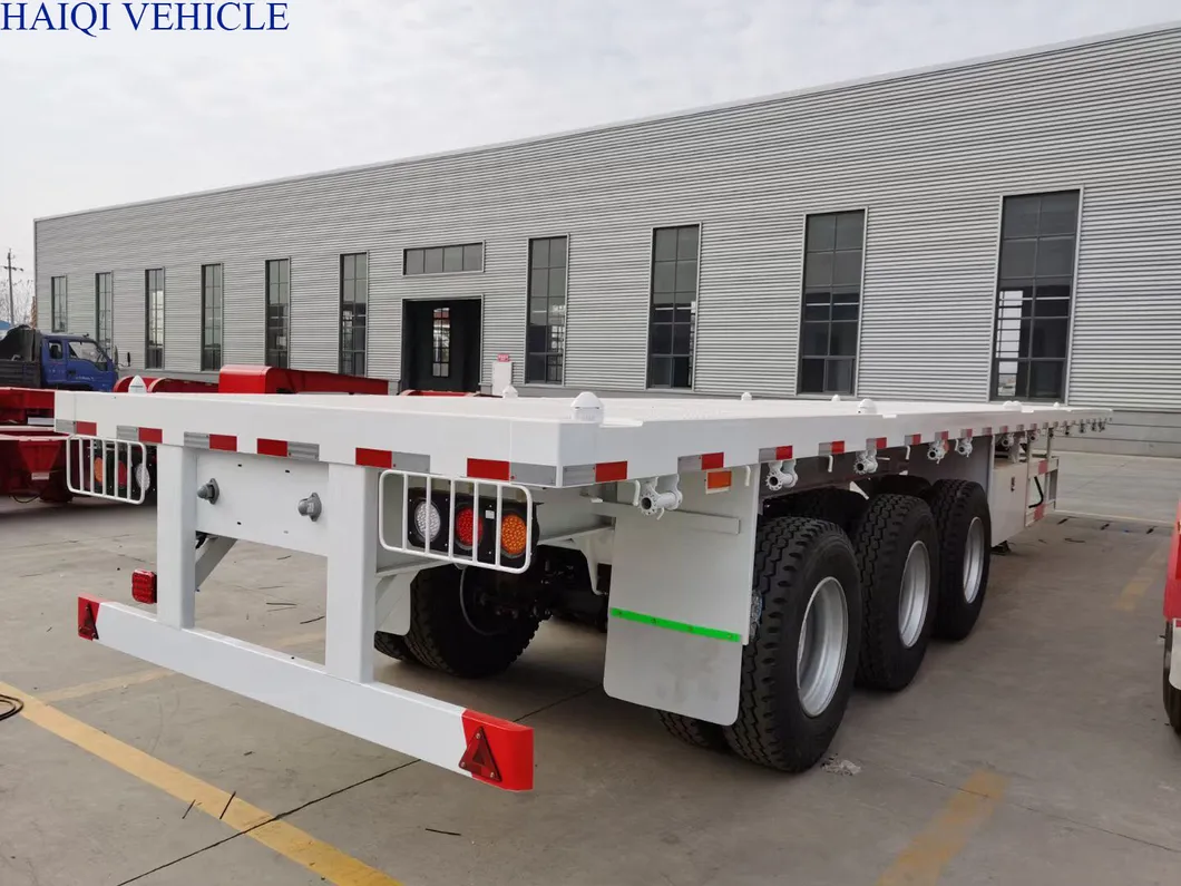Heavy Load 40FT 3 Axle Bulk Cargo Flatdeck Truck Trailer for Goods Transportation