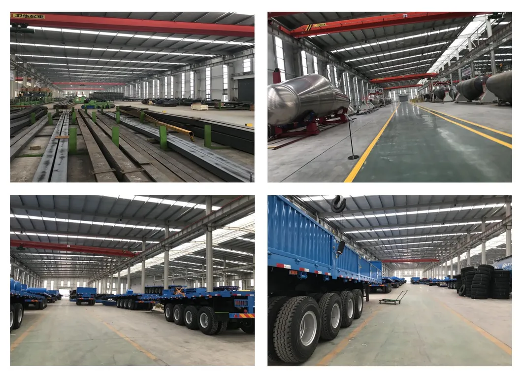 Heavy Load 40FT 3 Axle Bulk Cargo Flatdeck Truck Trailer for Goods Transportation