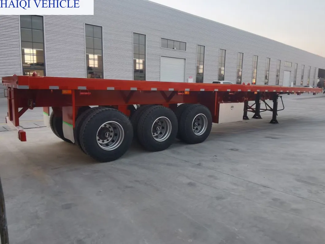 Heavy Load 40FT 3 Axle Bulk Cargo Flatdeck Truck Trailer for Goods Transportation