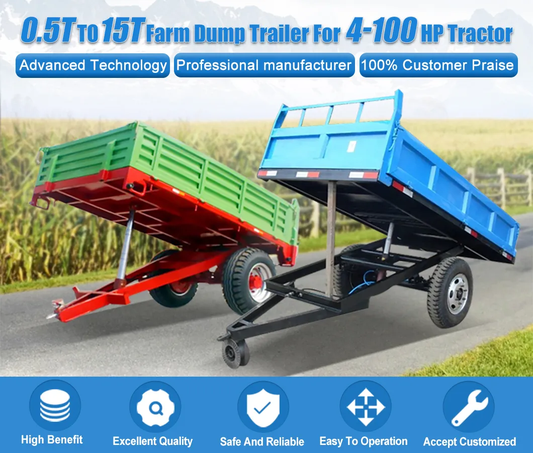 High Productivity Hydraulic Dump 2 Ton Mini Farm Walking Tractor Trailer 7c-2/7cx-2 List Price