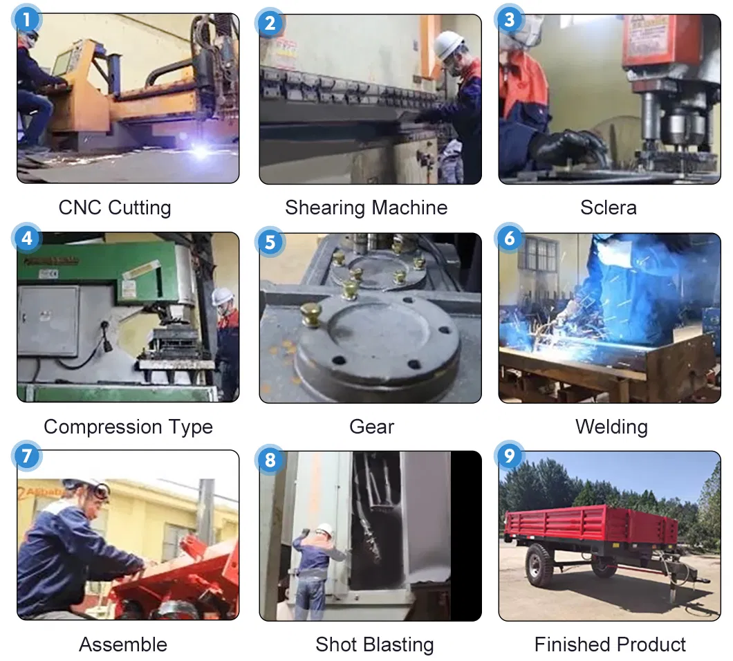 High Productivity Hydraulic Dump 2 Ton Mini Farm Walking Tractor Trailer 7c-2/7cx-2 List Price