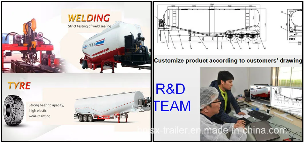 Hot Sale 3 Axis 40cbm8/60cbm Flour Tank Semi-Trailer for Sale