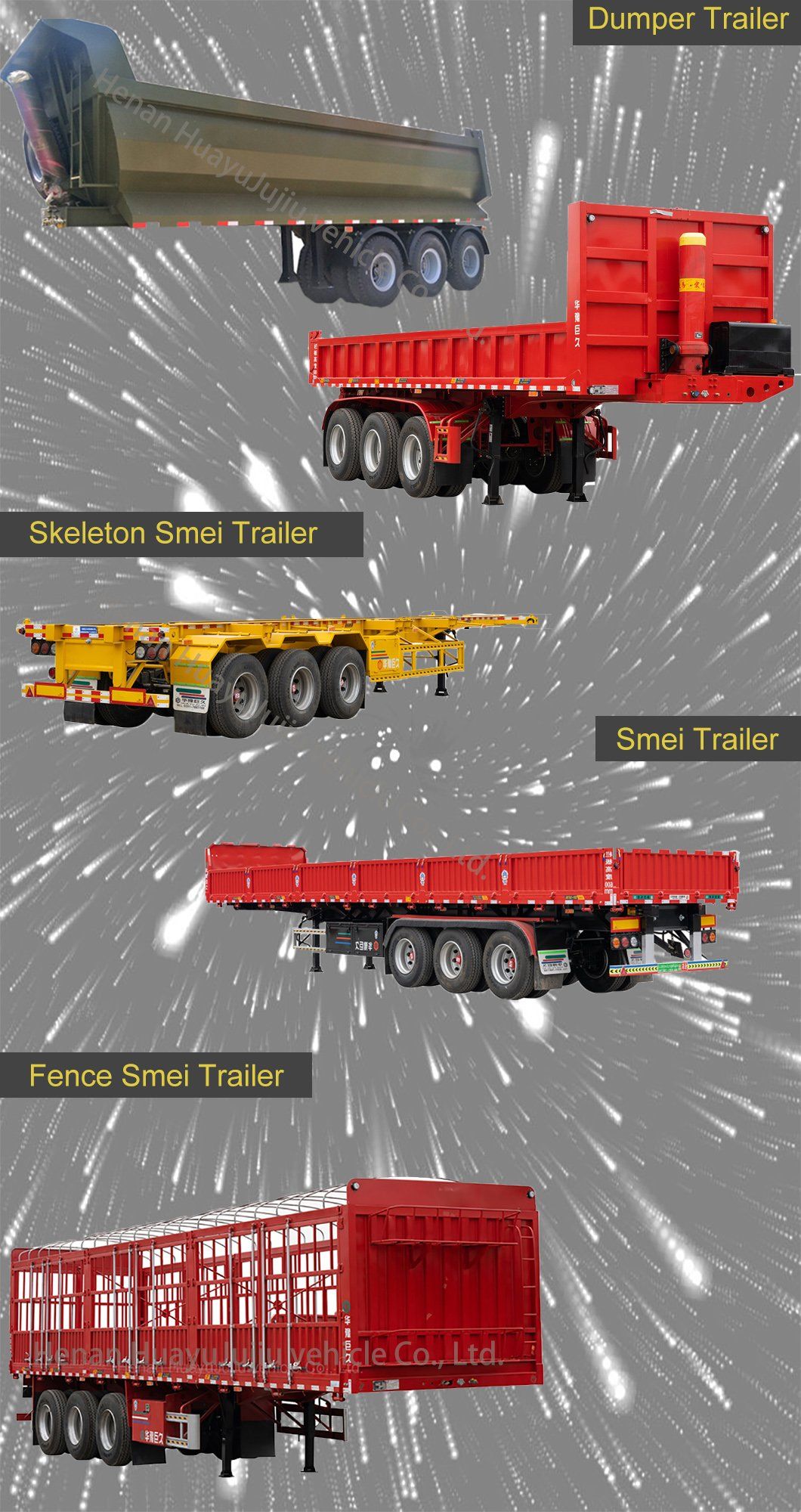 Hot Seller Tow Trucks Tipper Semi Trailer with Leaf Spring Suspension