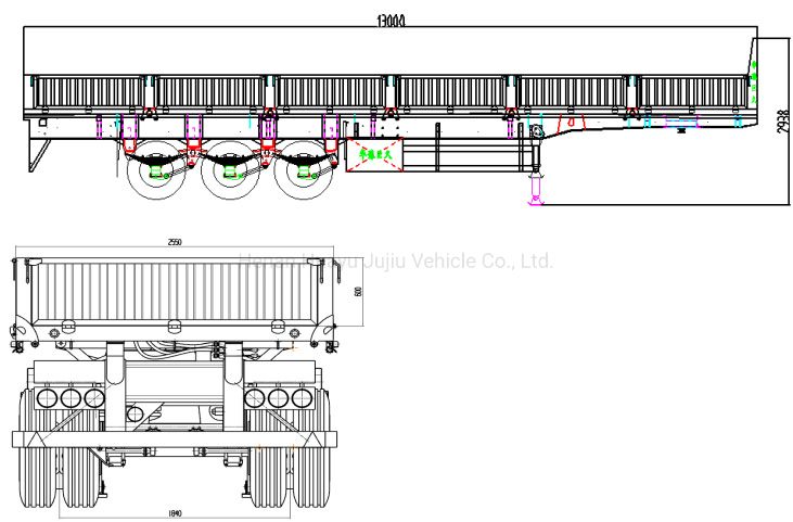 Hot Seller Tow Trucks Tipper Semi Trailer with Leaf Spring Suspension