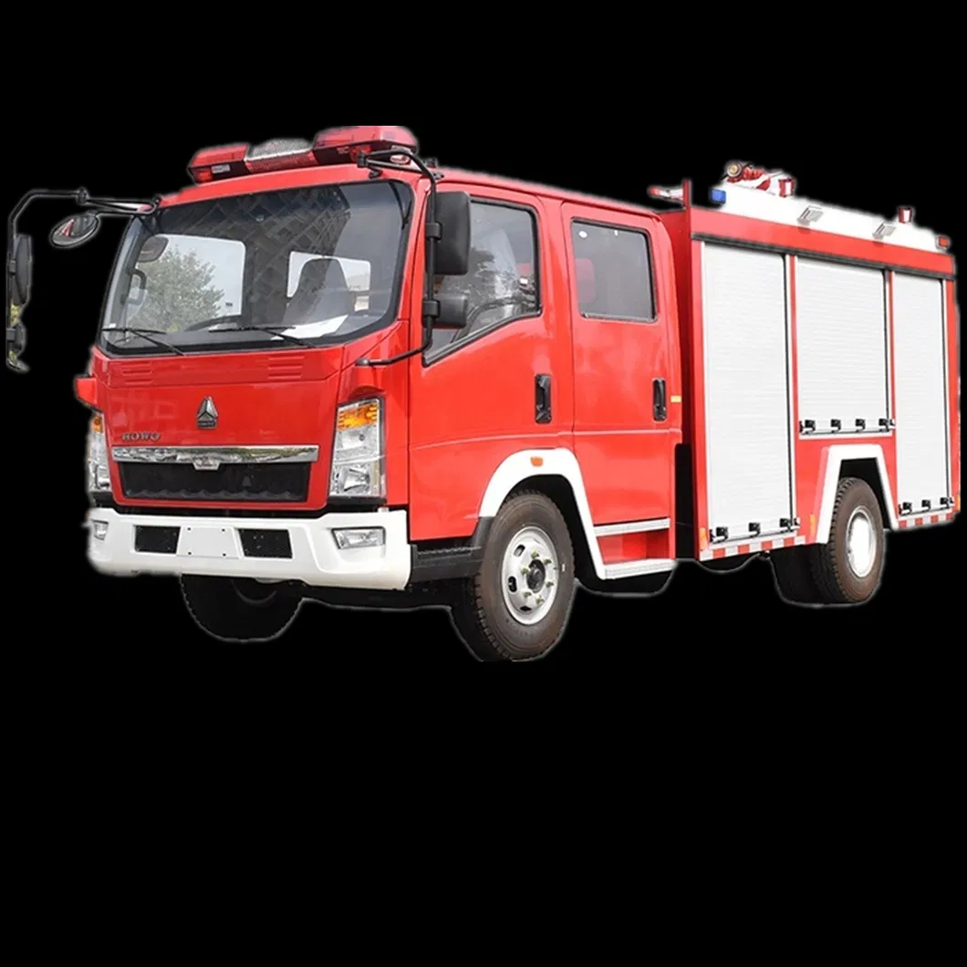 HOWO Light Fire Fighting Truck (4Ton Fire Engine with Pump CB10/40 Cannon > 60M)