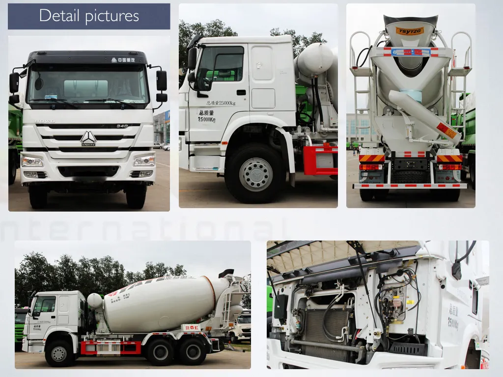 HOWO Used Heavy Concrete Mixer Truck Sinotruk Diesel Engine 4-16cbm Volumetric Type Truck Heavy Cement Mixer Trucks Hot Sale