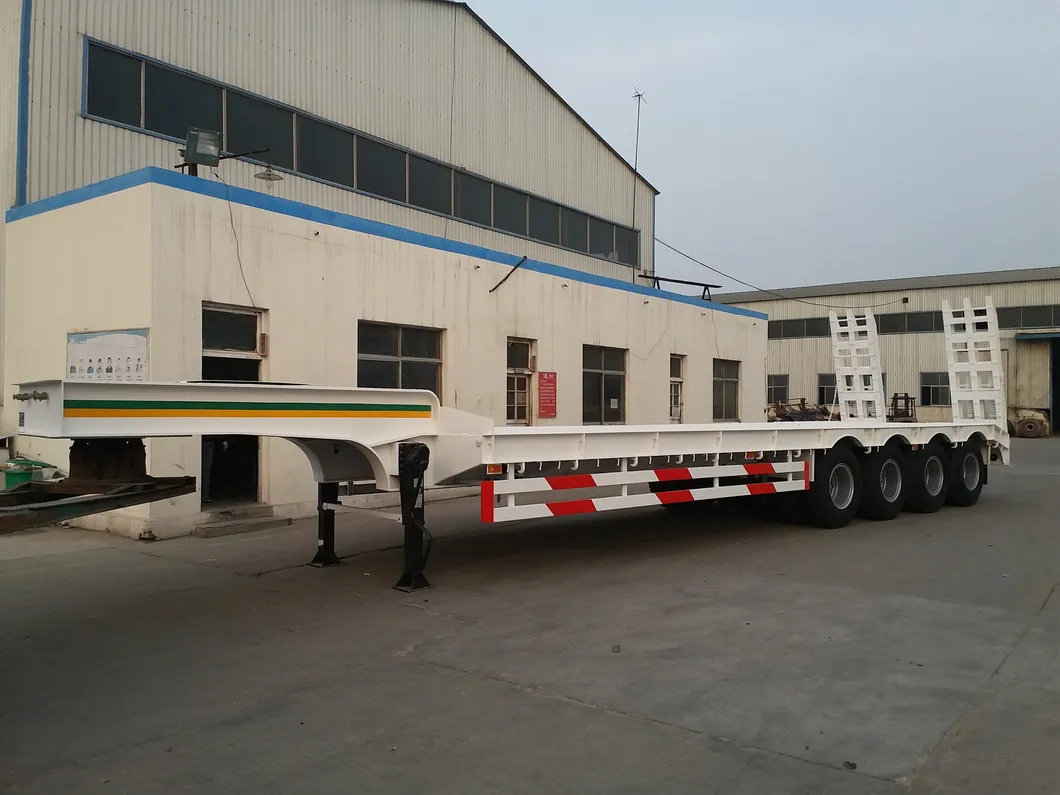 Hydraulic Extendable 3 Axle 60ton Gooseneck Low Boy Low Bed Trailer