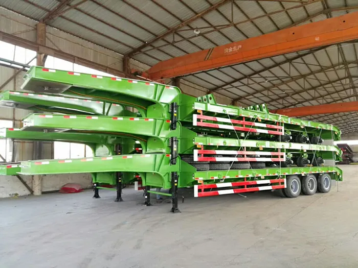 Hydraulic Extendable 3 Axle 60ton Gooseneck Low Boy Low Bed Trailer