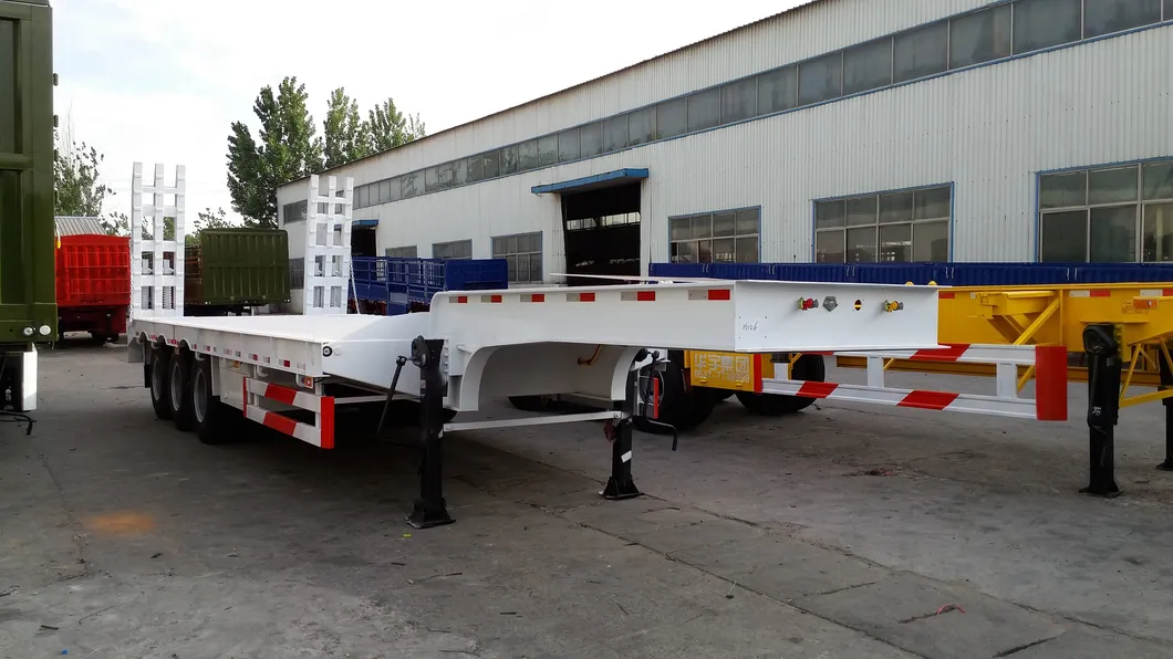 Hydraulic Extendable 3 Axle 60ton Gooseneck Low Boy Low Bed Trailer