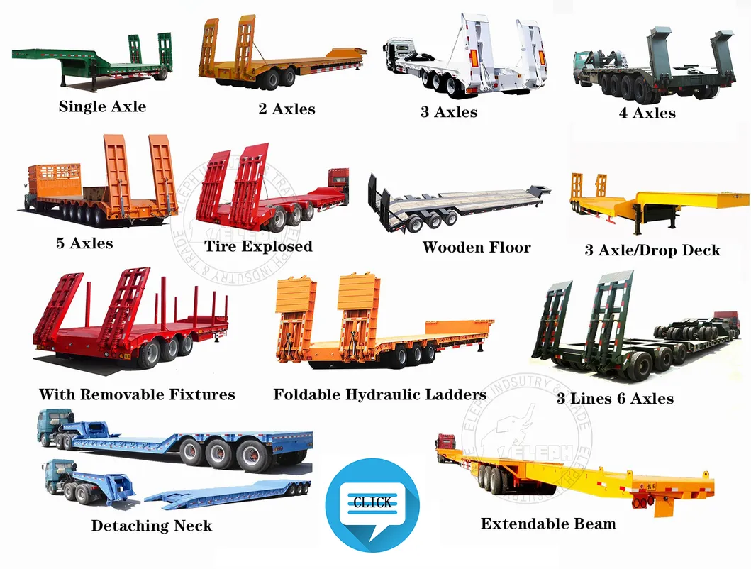 Hydraulic Tripple Axles Gooseneck Lowbed Truck