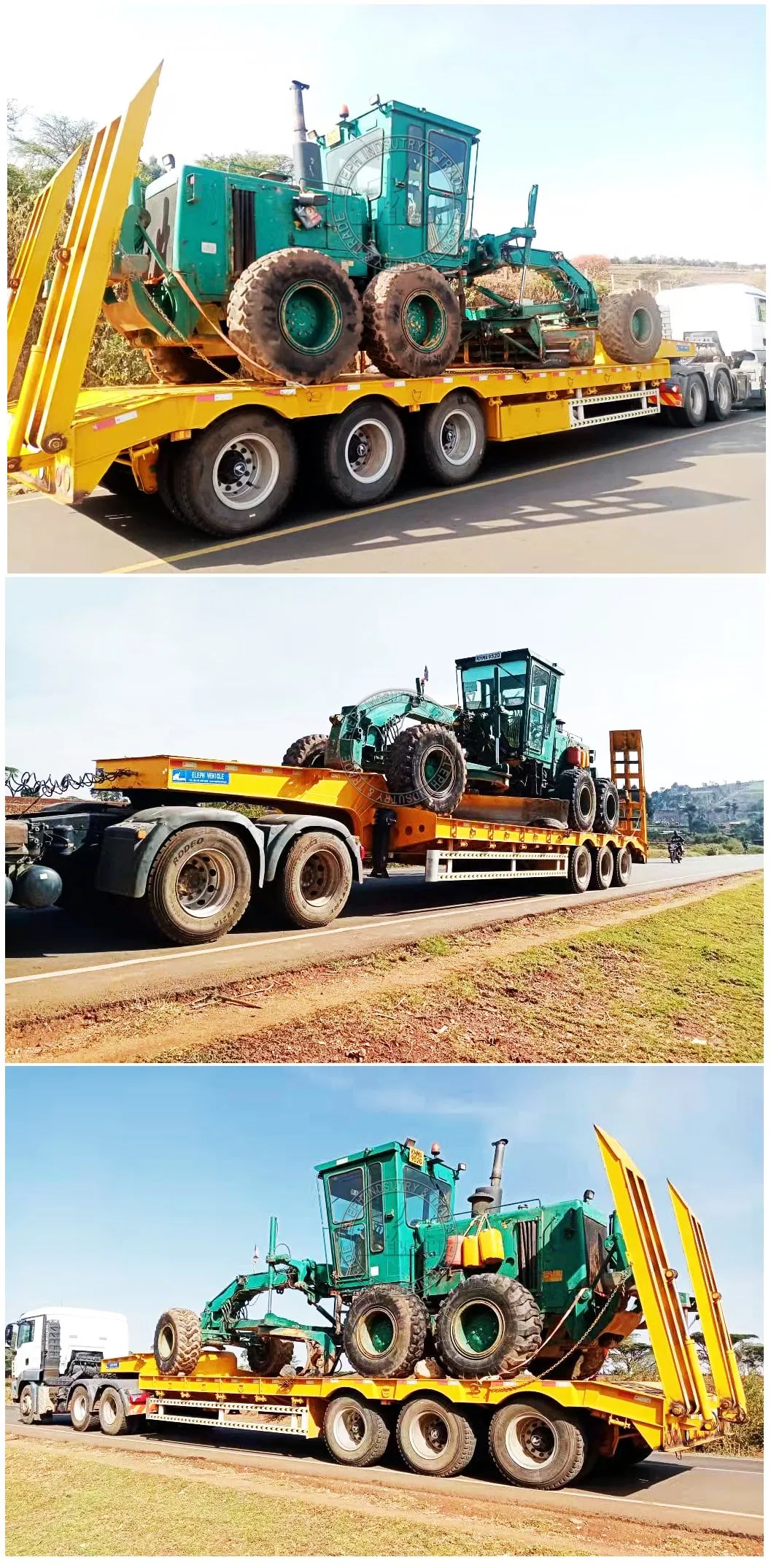 Hydraulic Tripple Axles Gooseneck Lowbed Truck
