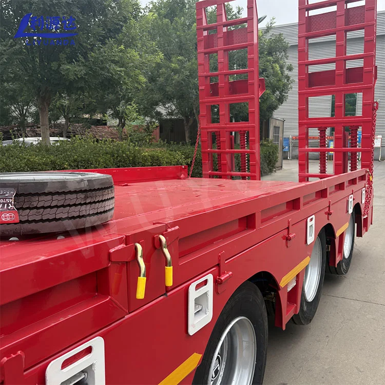 Octa Wheel Low-Bed Trailer Double Hydraulic Ladder 