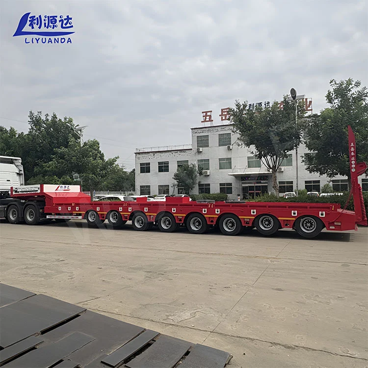 Eight-Axle Low-Bed Trailer With A Single Hydraulic Ladder