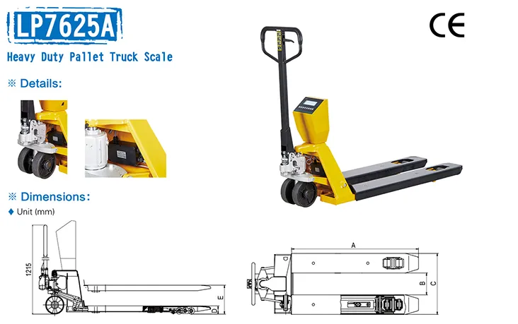 Integrated Printer Module Pallet Truck with Digital Weighing Scale