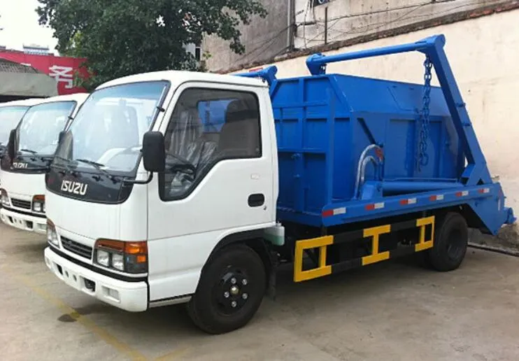 Japan Brand Isuzu 4X2 Small Garbage Truck Dimension Swing Arm