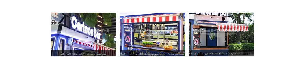 Jekeen Fast Food Truck Mobile Food Cart Trailer Hot Dog Vending Cart Ice Cream Cart for Sale