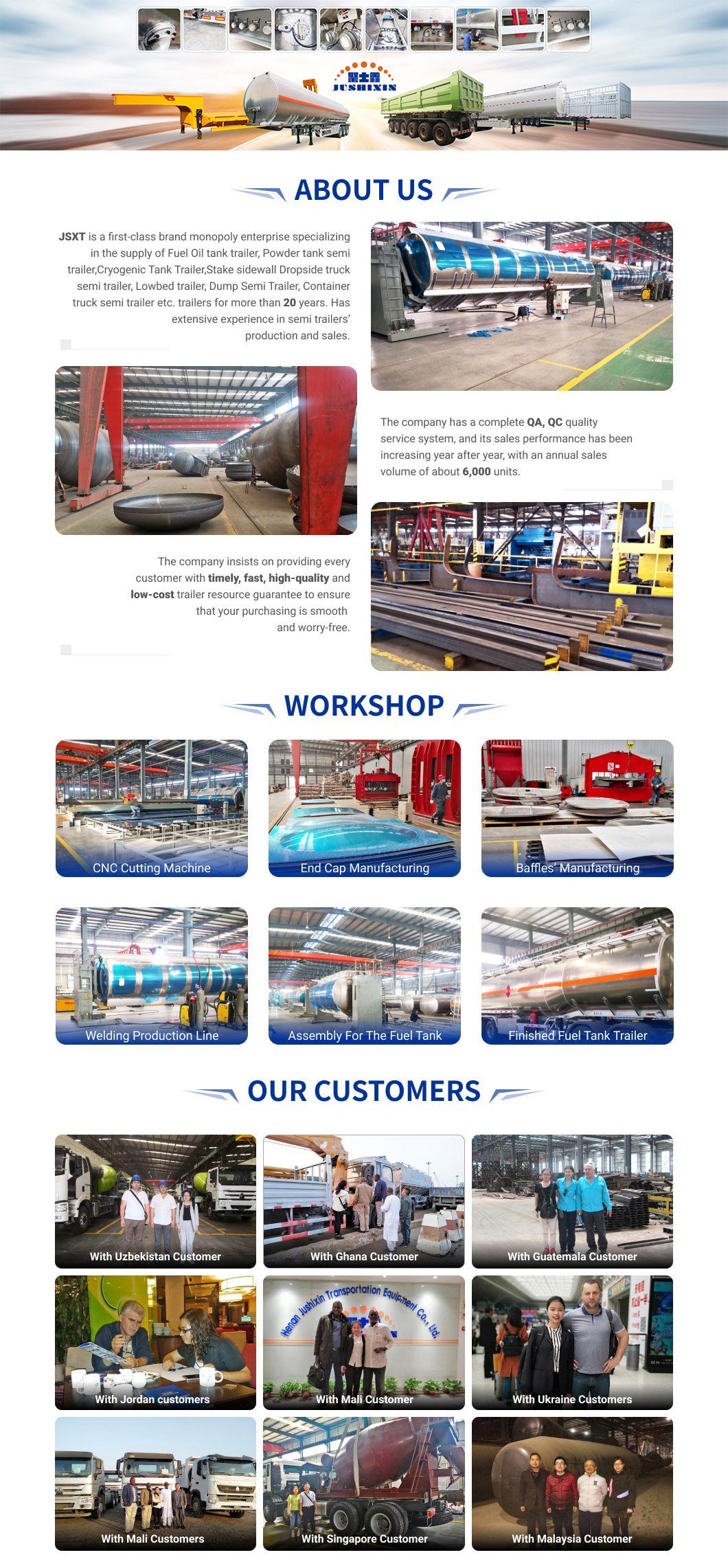 Jushixin Super Quality 42m3/42cbm/42000L Fuel Oil Diesel Gasoline Storage Tank