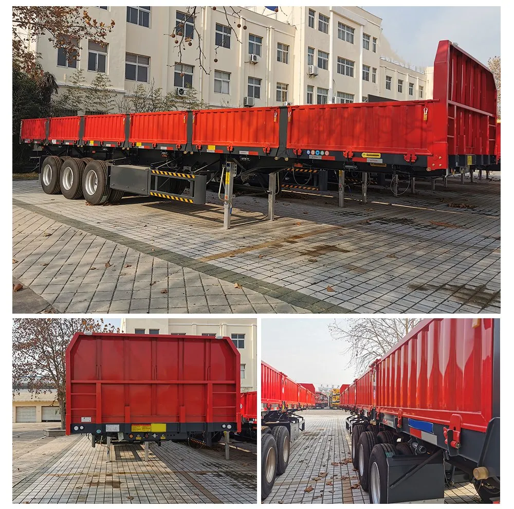 Luen 13000*2550*1650 Flatbed Equipment Transport Semi Truck Trailer with Twist Lock