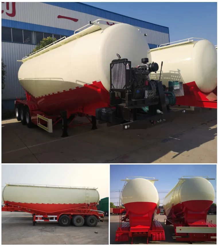 Luen 3 Axles 4 Alxes 45 Cbm Dust Tank Semi Trailer for Powder Dust Flour Cement Truck