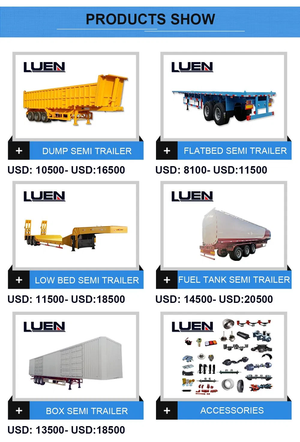 Luen Powder Dust Flour Cement Truck 3, 4 Alxes Dust Tank Semi Trailer