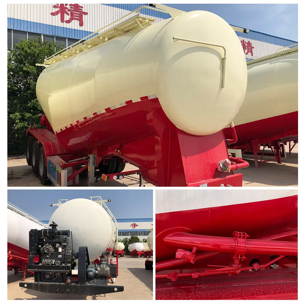 Luen Powder Dust Flour Cement Truck 3, 4 Alxes Dust Tank Semi Trailer