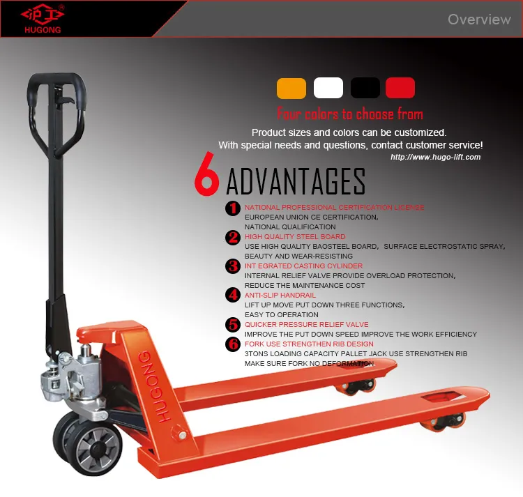 Manual Foklift Hand Pallet Truck with Hydraulic Pump