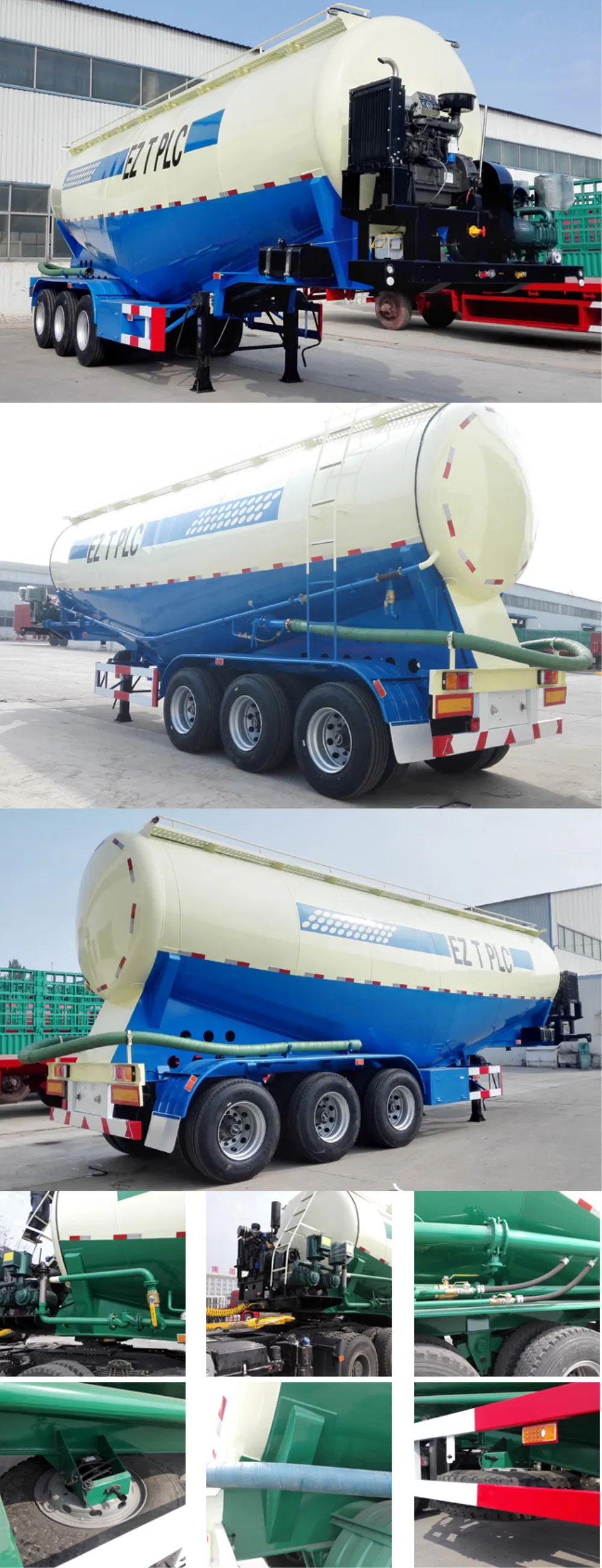 Manufacture 40cbm Bulk Cement Transport Powder Material Tanker Truck Semi Trailer