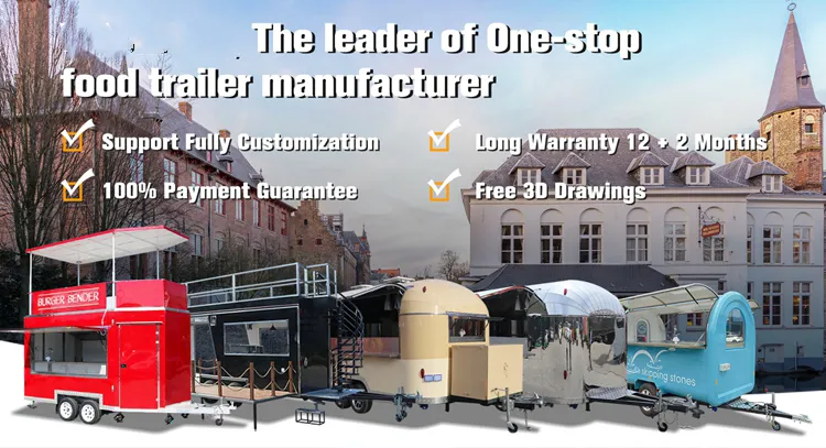 Mobile Fast Food Hamburger BBQ Pizza Donut Food Truck Burger Van Street Food Trucks Outdoor Outdoor Mobile Food Truck with Kitchen Equipment