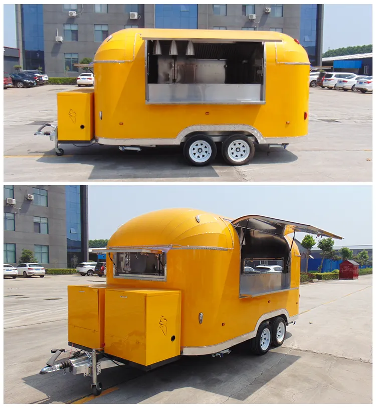 Mobile Fast Food Hamburger BBQ Pizza Donut Food Truck Burger Van Street Food Trucks Outdoor Outdoor Mobile Food Truck with Kitchen Equipment